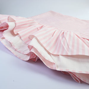 Luxury Striped Ruffled Tablecloths