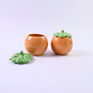 Orange Pot with lid