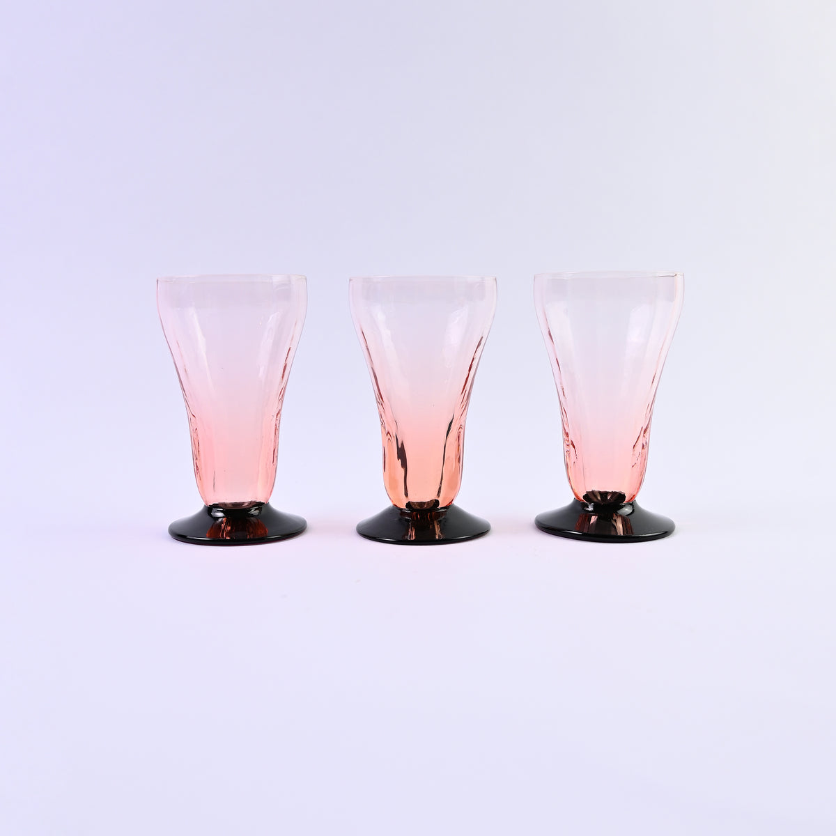 Set of 8 Pink Art Deco Glasses