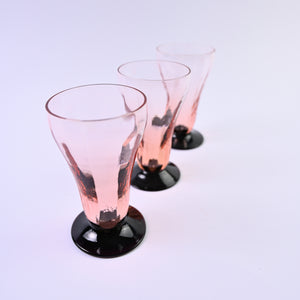 Set of 8 Pink Art Deco Glasses