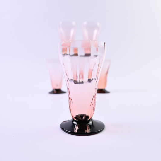 Set of 8 Pink Art Deco Glasses