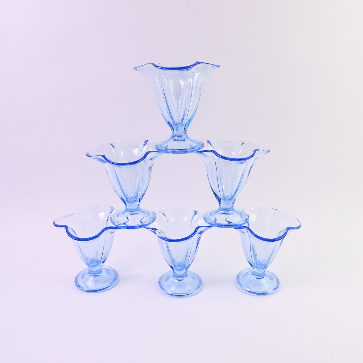 Set of 6 blue glasses