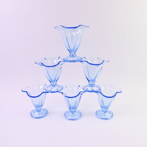 Set of 6 blue glasses