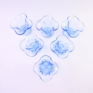 Set of 6 blue glasses