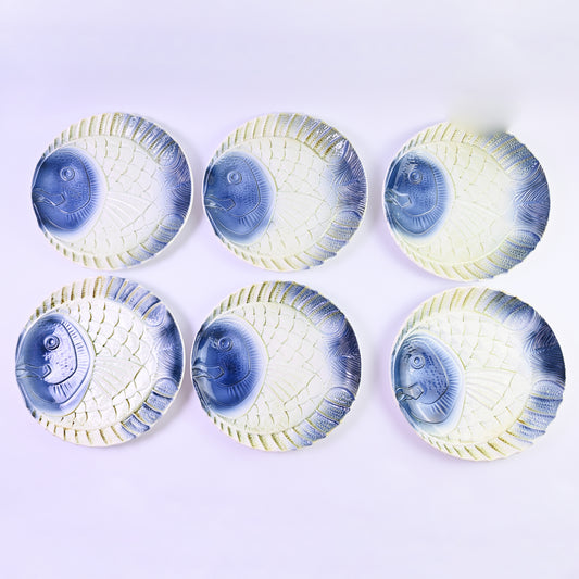 Set of 6 fish plates