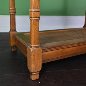 Three - Tier Bamboo Style and Glass Shelving