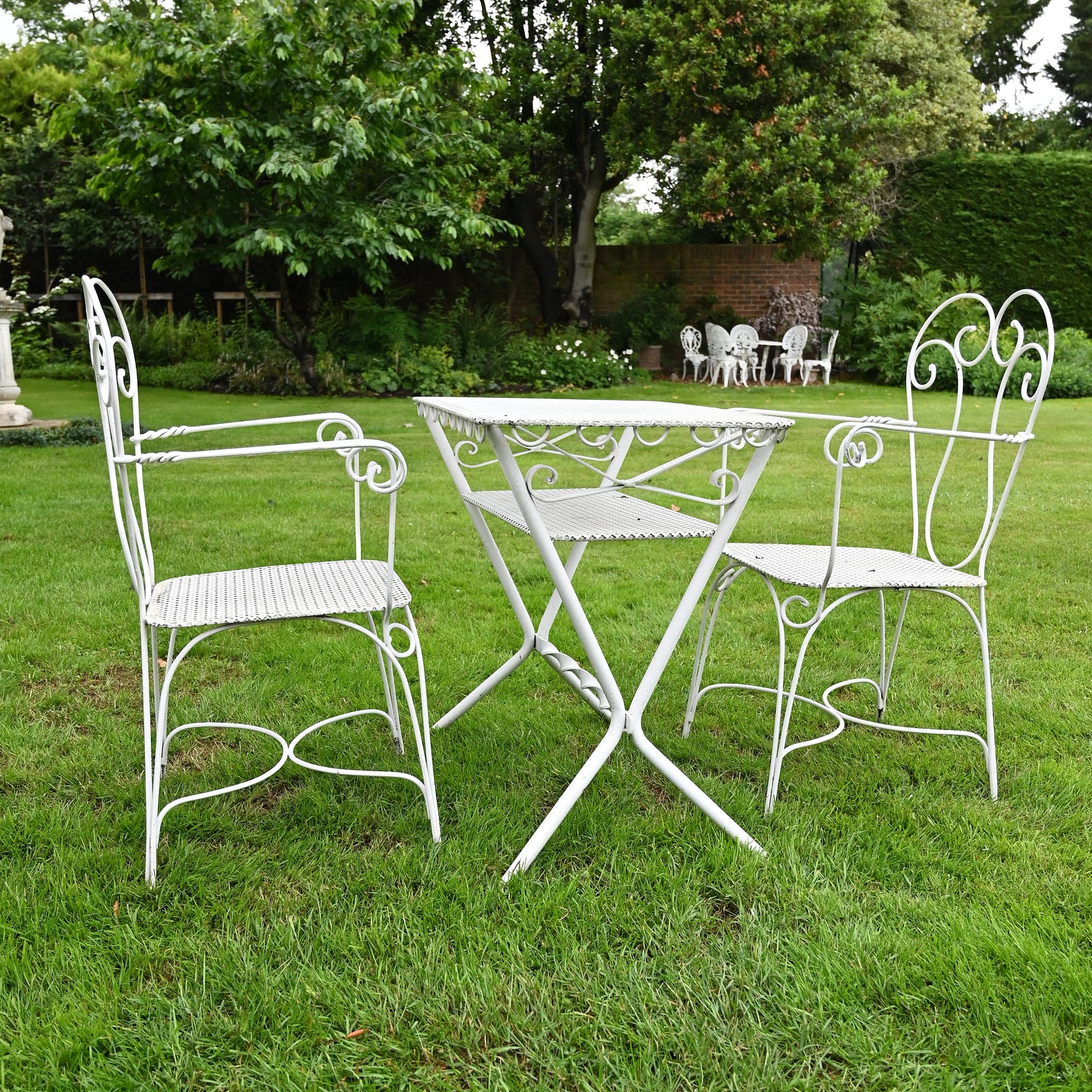 White Iron Bistro Set