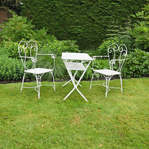 White Iron Bistro Set