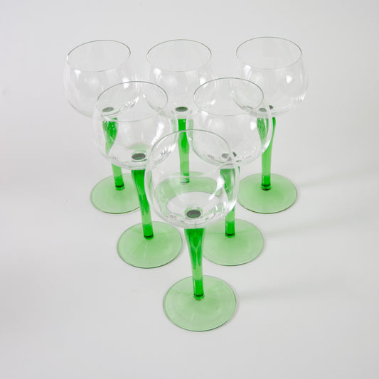 Green Slim Stemmed Racing Green Glasses