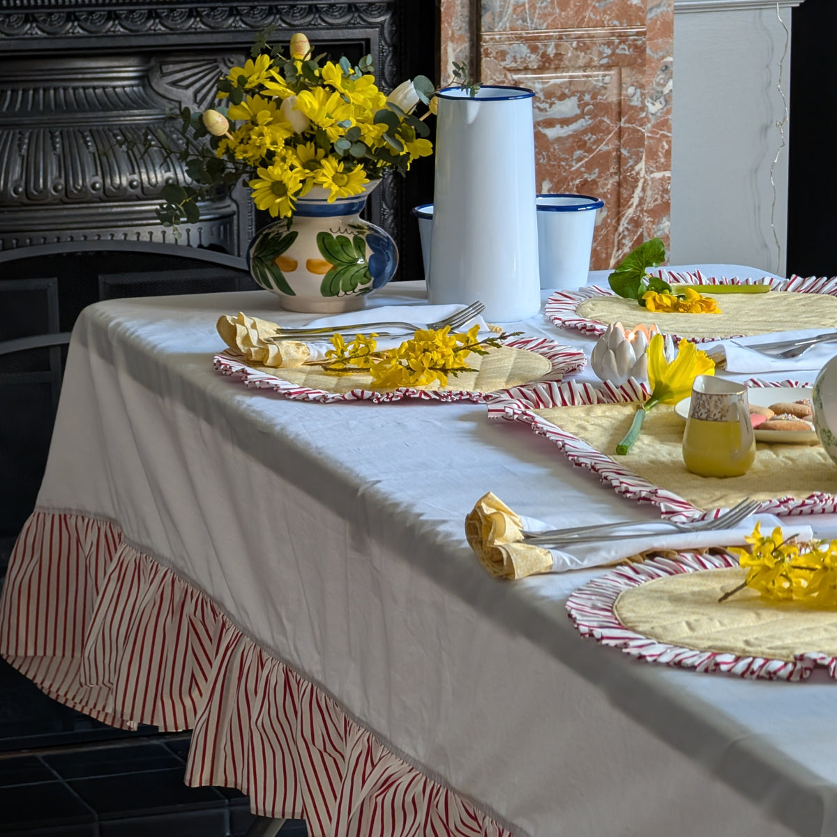 Luxurious Ruffled Cotton Placemats