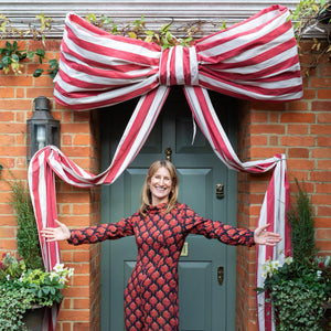Ginormous Door Devon Stripe Peony Bow