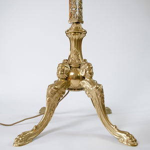 Stunning Mid Century Italian Marble, Onyx and Brass  Floor Lamp Stand