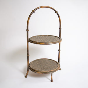 Vintage Wicker Cake/ Plant Stand