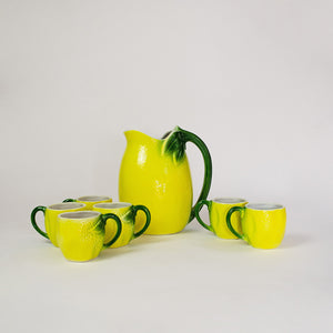 Zesty Mediterranean Lemon Jug and cup Set