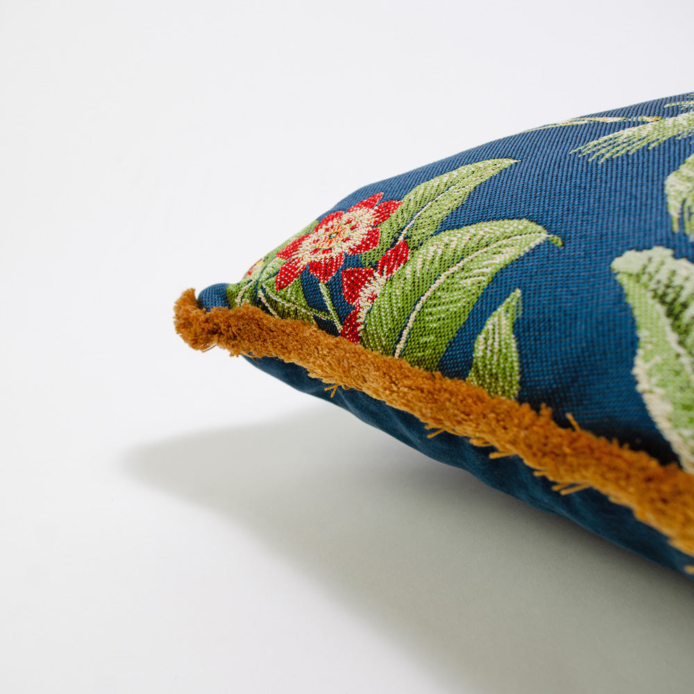 Luxiourious Teal Jungle Cushion