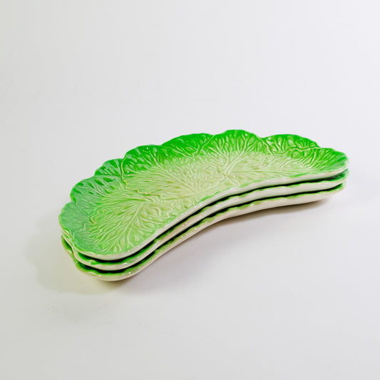 Set of Three Rare Carlton Ware Cabbage Leaf Dishes