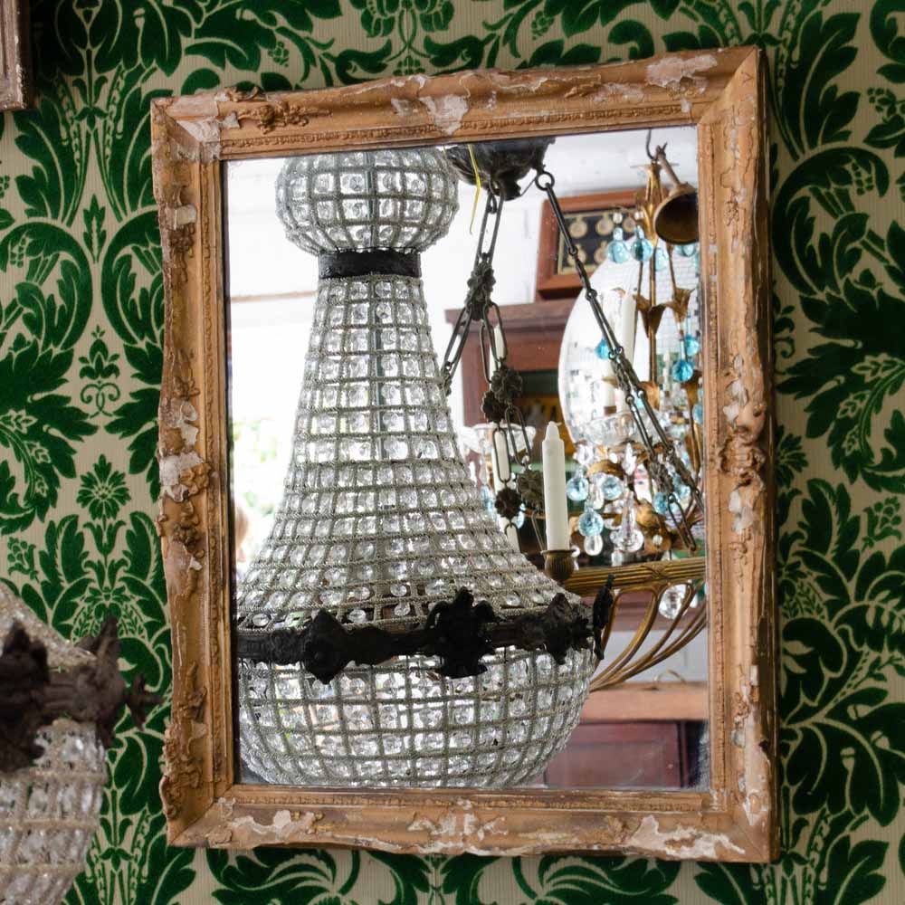 French Wooden Gold Gilt Vintage Mirror