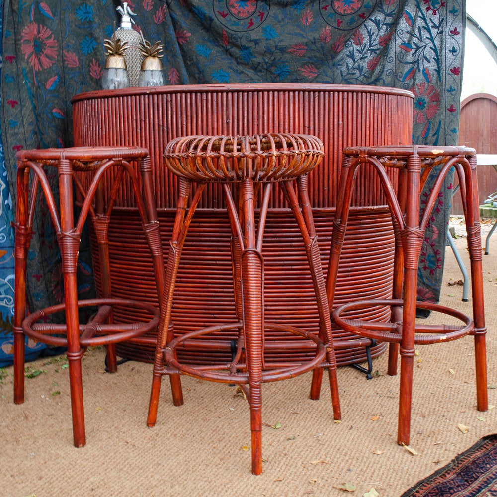 Mid Century Bamboo Tiki Cocktail Bar
