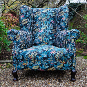 Botanical Victorian Wing Back Arm Chair