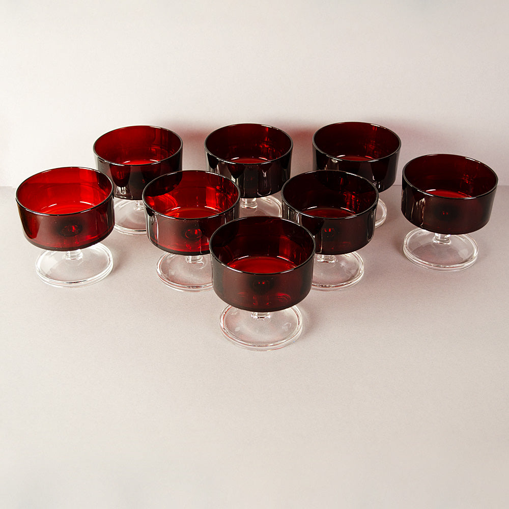 Set of Eight French Wine Glasses