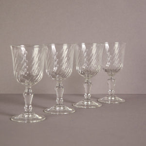 Set of Twisted Cut French Liqueur Glasses