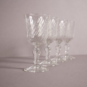 Set of Twisted Cut French Liqueur Glasses