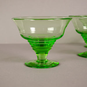 Set of Racing Green Champagne Coupes