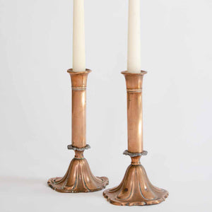 Pair of Victorian Copper Candle Stick Holders