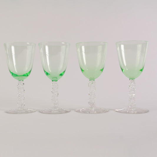 Set of Vintage French Wine Glasses