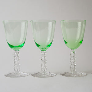 Set of Vintage French Wine Glasses