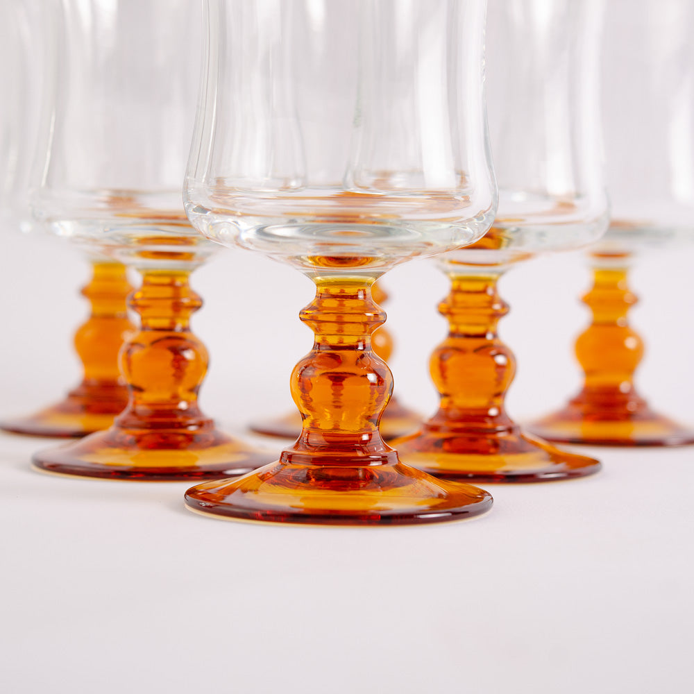 Set of 8 Tangerine Luminarc Wine Glasses