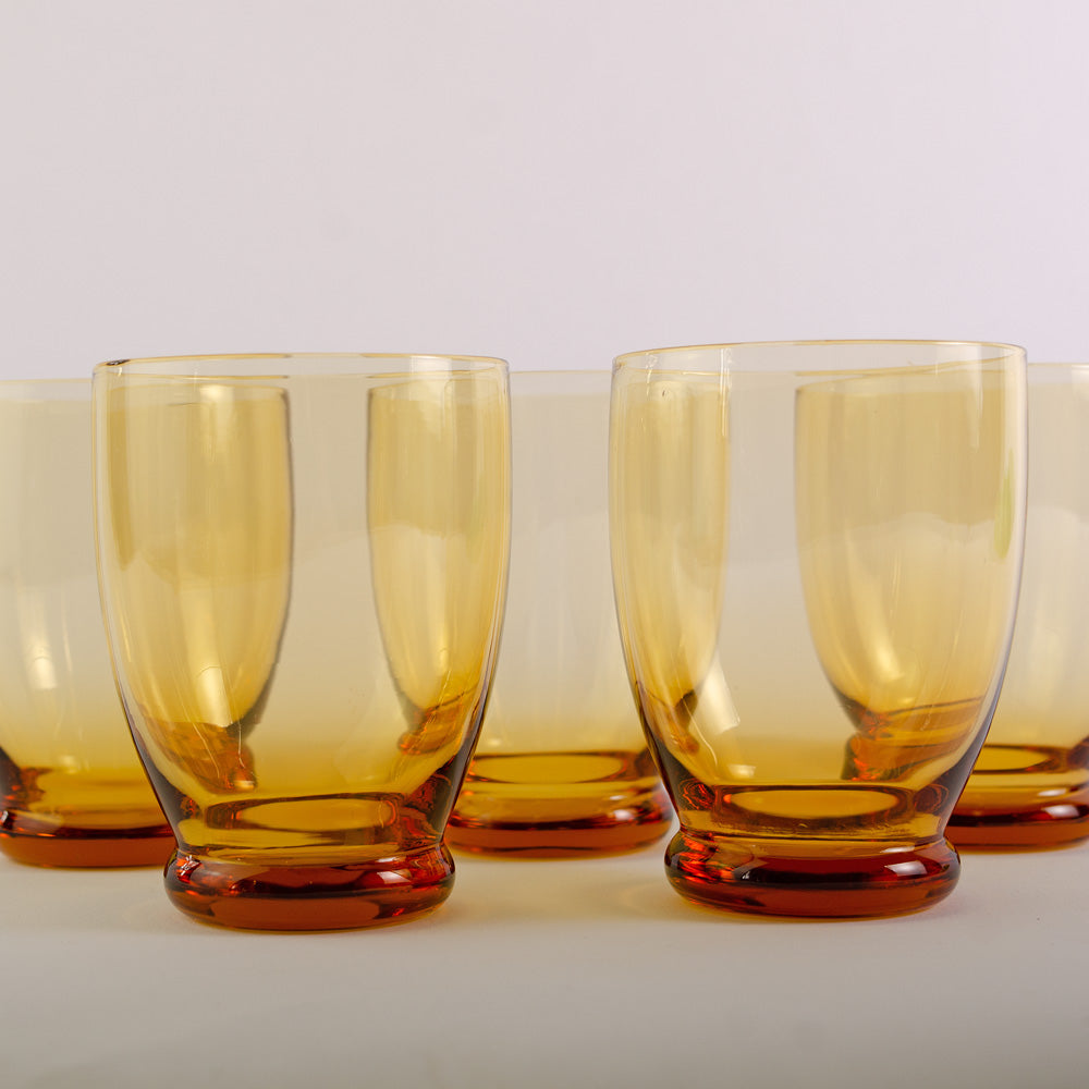 Vintage Amber Tumbler Set