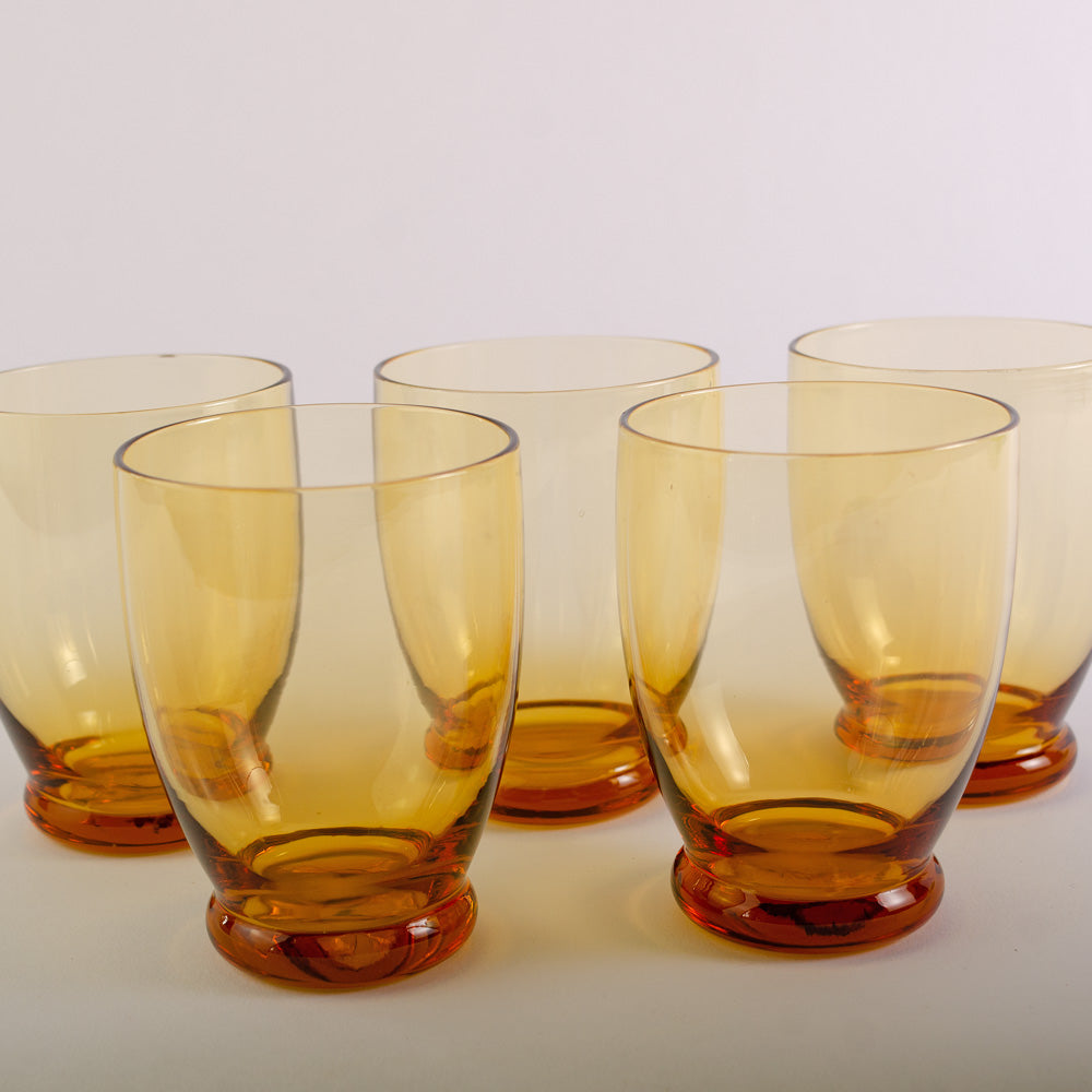 Vintage Amber Tumbler Set