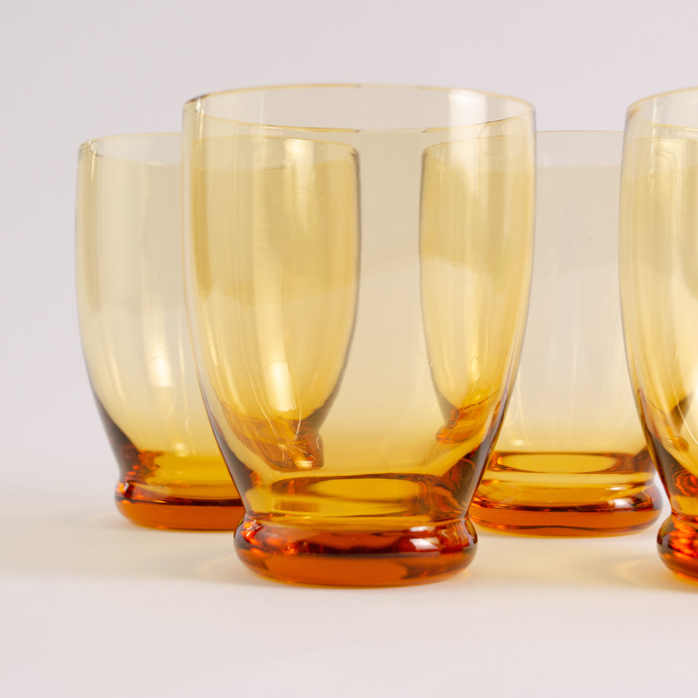 Vintage Amber Tumbler Set