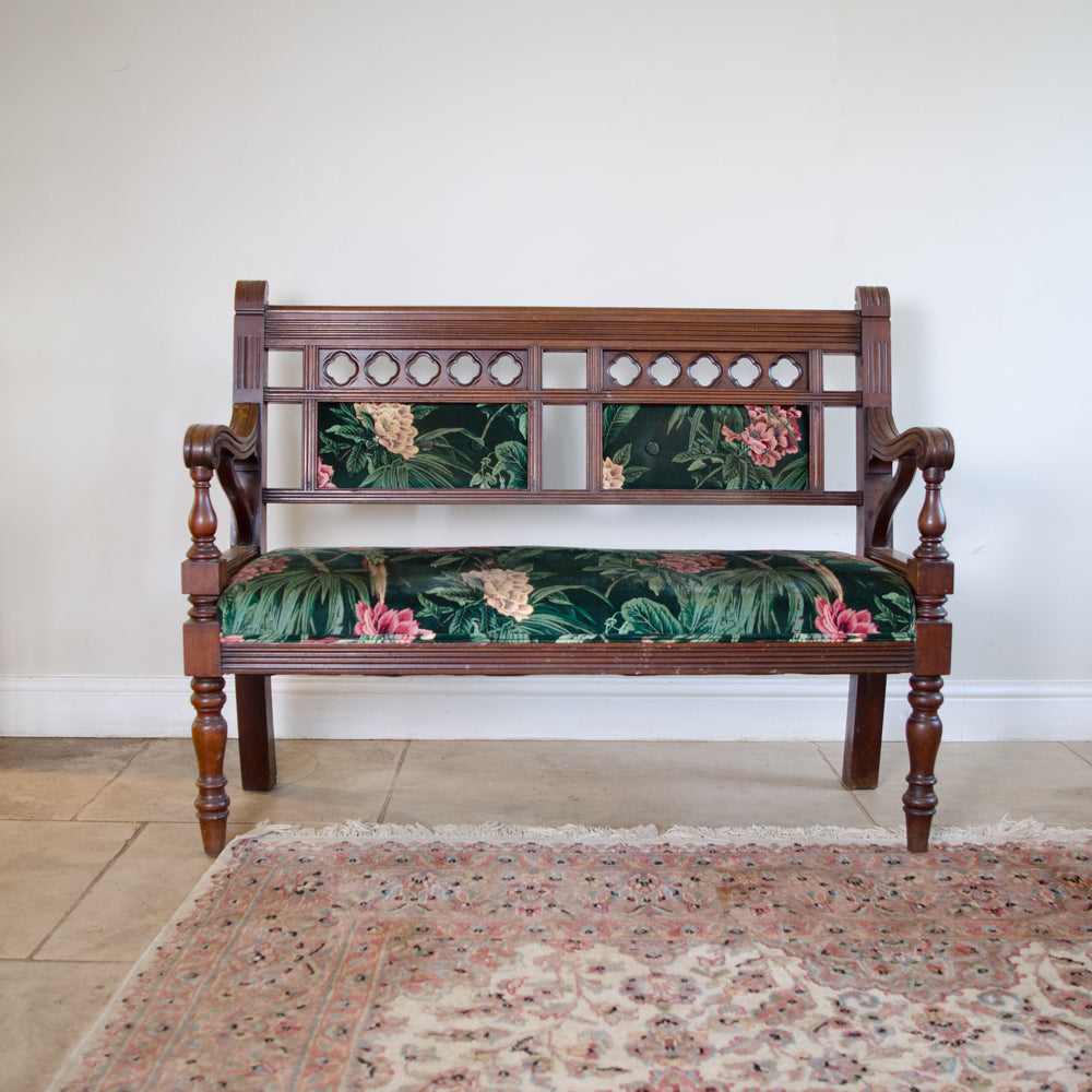 Luxurious Upholstered Oak Bench