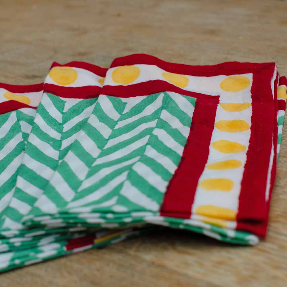 Beautiful Block Print Cotton Napkins